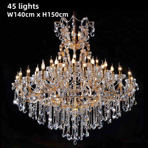 高級ゴールデンマリアテレサウェディングホテルロビーハンギングデコレーションK9クリスタルラージシャンデリアペンダントライト - Product Image 4