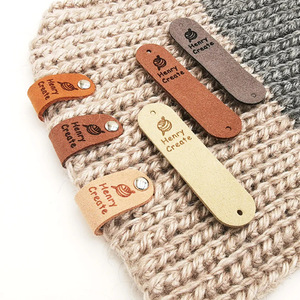 Personalized knitted hats, <b>scarves</b>, sweaters, logo tags, DIY detachable handmade leather labels, creative clothing tags - Product Image 3