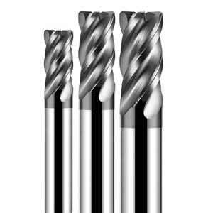 Fraise à bout arrondi à 4 cannelures en carbure monobloc revêtu pour l'acier inoxydable, outil de fraisage CNC - Product Image 1