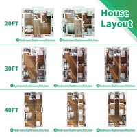Maison conteneur extensible OEM personnalisée hors réseau 10ft 20ft 30ft 40ft avec système solaire et d'eau, maison préfabriquée durable au design moderne