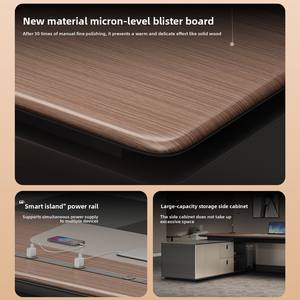 Meja Eksekutif Grand Ramah Lingkungan Cina 3,2 meter, Meja Kantor CEO, Kursi Meja Kantor Manajer, Meja Tunggal Modern Sederhana - Product Image 4