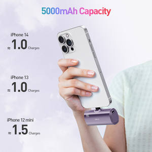 Mini batterie externe avec prise interchangeable de type C et L, étui en caoutchouc de silicone, charge rapide 20W, chargeur de poche fin et portable, OEM - Product Image 3