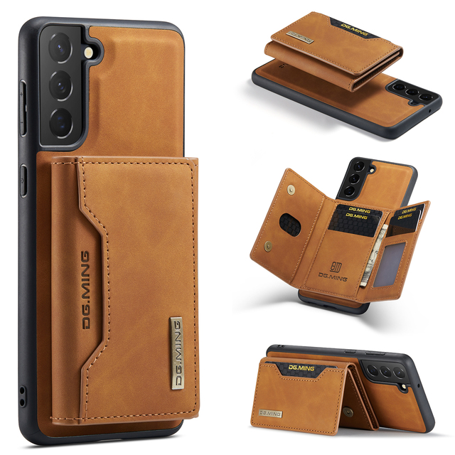 2 in 1 Magnetic Flip Leather Card Holder Kickstand Mobile Phone Case for Samsung S20 S21 S22 Plus S22 Ultra Note 20 A51 A72 A52