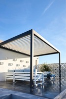 Pergola bioclimatique motorisée en aluminium sur mesure, toit à lames orientables imperméable, pour jardin, terrasse, resort, protection solaire extérieure