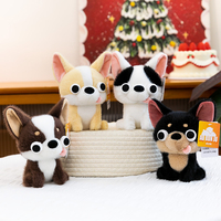 Peluche Chihuahua très populaire, adorable chien noir en peluche, animal en peluche créatif, chiot debout, peluche Chihuahua douce