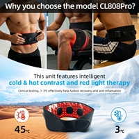 Ceinture de thérapie par lumière rouge et infrarouge ERCON 660 850nm, rechargeable, réglable, portable, pour la maison, les animaux domestiques, l'exercice et la récupération musculaire