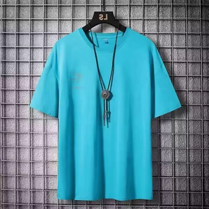 T-shirt da uomo estiva a vestibilità regolare in tessuto non tessuto, traspirante, ad asciugatura rapida, con stampa a trasferimento termico, casual, sportiva, a <span class=keywords><strong>maniche</strong></span> <span class=keywords><strong>corte</strong></span>, OEM - Product Image 5