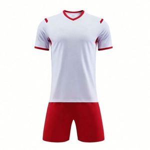 High Quality 2026 White Jersey <b>Red</b> Short Custom Team Football Training Uniforms Plus Size Breathable Quick Dry Heat-Transfer - Product Image 1