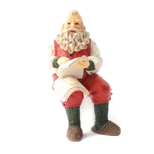 厂家直销圣诞装饰工艺品手工树脂圣诞老人小雕像