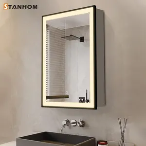 STANHOM Modern Design Smart Makeup LED Lighted Bathroom Mirror Cabinet