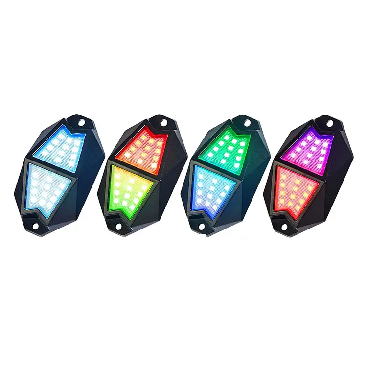 4 6 8 12 Pods Underglow Light APP and Remote Control Music Neon Off-road Rock Light Kit RGB Chasing LED Rock Lights for Car ATV