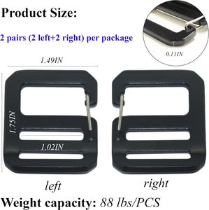 LXLVOUEG G Hook Buckles Tactical <b>Adjustable</b> Webbing G Shaped Wave Buckle With <b>Adjustable</b> Spring Door G Clip Backpack <b>Strap</b> - Product Image 2