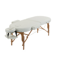 Table de massage moderne, portable, pliable et réglable en 2 sections, avec grand repose-tête, en bois de hêtre, pour spa, salon, hôtel, salle de sport