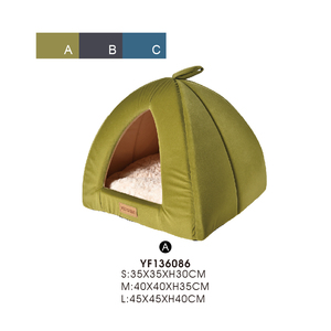 Lit-caverne pour animaux de compagnie en peluche de qualité supérieure, vente en gros, nid douillet et confortable pour chiens et chats, maison pour animaux de compagnie ronde et recouverte - Product Image 5