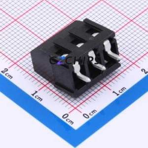 DB128L-5.0-3P-BK-S Screw Terminal Block Through hole Component (THT),P=5mm Connector 1x3P 5mm Black Through Hole - Product Image 2