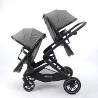Poussette Double Pliable 4-en-1 pour Bébé avec Siège Auto