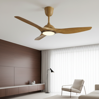 Ventilateur de plafond LED moderne de luxe de 20 pouces avec moteur DC, 6 vitesses, économie d'énergie, garantie de 10 ans pour villa