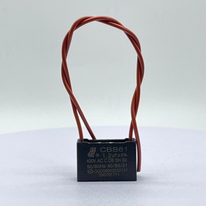 Condensateur de démarrage de moteur <span class=keywords><strong>CBB61</strong></span> 1.2UF 1.5UF 1.<span class=keywords><strong>8UF</strong></span> pour ventilateur de plafond électrique, ventilateur d'extraction, système de ventilation avec fils 250V 400V <span class=keywords><strong>450V</strong></span> - Product Image 5