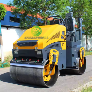 Compacteur routier vibrant à double tambour diesel 5-8 tonnes, entraînement hydraulique, moteur haute efficacité, certifié UE, pour asphalte - Product Image 1