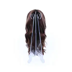 Peruca acrílica dobrável Stand Premium Custom destacável acrílico claro peruca titular Perspex Hair Extension Stand