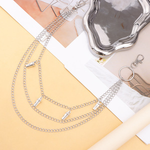 โซ่คล้องกางเกงโลหะหลายชั้นพร้อมจี้รูปแก้วกาแฟ สไตล์ฮิปฮอปสำหรับทุกเพศ ใช้ได้ทุกวัน ทำจากโลหะผสมสังกะสี - Product Image 4