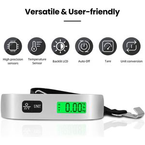 Balance numérique portable en gros pour bagages, avec affichage numérique, précision 10g, en ABS + acier inoxydable - Product Image 5