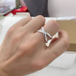 S925 Sterling <b>Silver</b> Women's <b>Ring</b> <b>Cross</b> Design Geometric Shape Everyday Wear Jewelry - Product Image 1