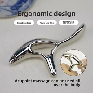 Dispositivo de Masaje <span class=keywords><strong>Facial</strong></span> Triangular de Acero Inoxidable para Terapia de Acupresión, Raspador de Meridianos Gua Sha, Cómodo y Moderno - Product Image 3