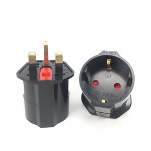 Adaptor Universal Eropa untuk Perjalanan, Konverter Steker dari Prancis (Paris) 2 Pin ke Inggris 3 Pin, 13A 250V AC, Konektor Eropa ke Inggris - Product Image 1