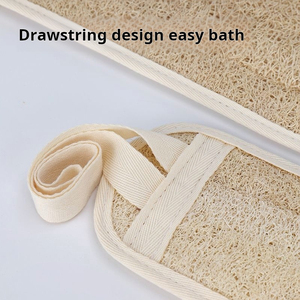 Natural Loofah Long Modern Bath <b>Brush</b> Rubbing Towel with Melon Shape Strap for Back <b>Scrubbing</b> - Product Image 3