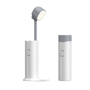 デュアル使用充電式LEDデスクランプ伸縮式アームナイトライトアイプロテクション研究学生ツールABSプラグイン折りたたみ式ロゴギフト - Product Image 1