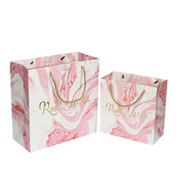 Bolsa de Papel Especializada para Boutique Floral, Asa de Mano, Cinta, Logotipo Personalizado, Impresión Offset, Reciclable para Promoción en Supermercados