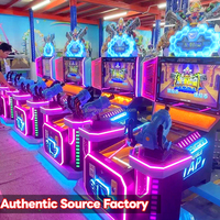 Profitez de la machine de jeu de tir à deux joueurs certifiée CE JDQH, fonctionnant à pièces, pour l'espagnol et l'anglais, avec une construction métallique durable.