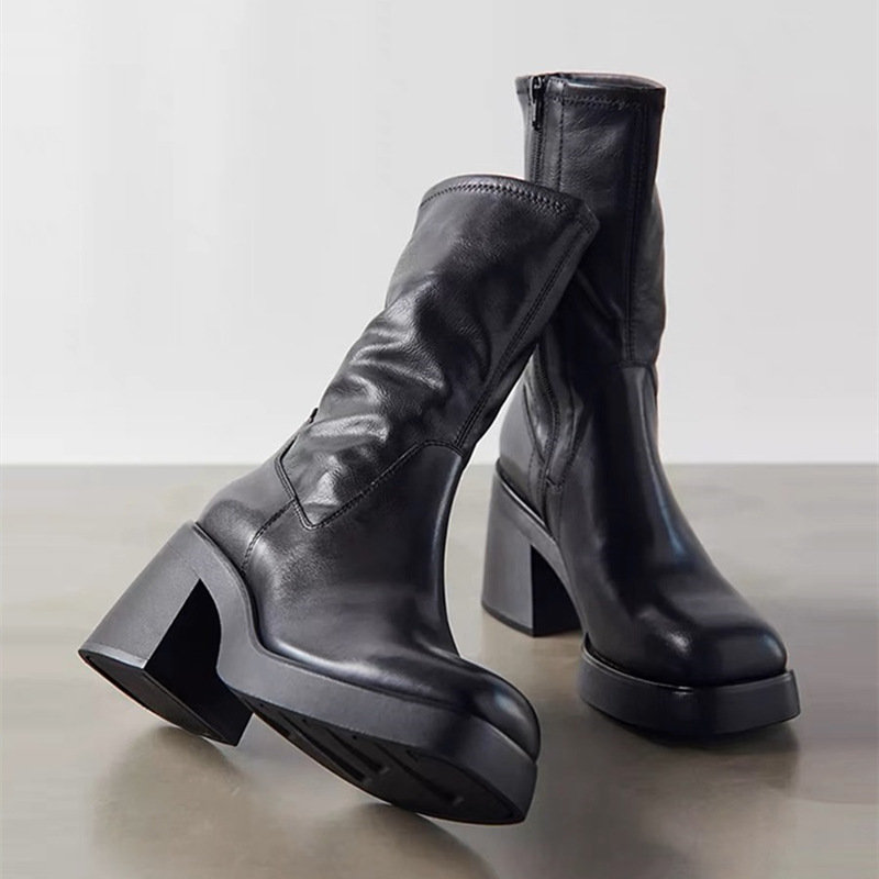 Black Tabi Boots Slip-On Waterproof Design 2025