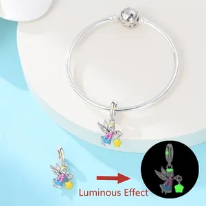 Original 925 Sterling Silber Charm-Perlen Leuchtende Laterne Engel Magische Katze Dschungel Anhänger-Perle für Armband Charm-Schmuck - Product Image 4