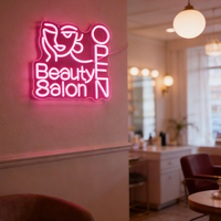 Enseigne murale néon design moderne pour salon de beauté – Éclairage décoratif commercial élégant pour vitrine de magasin