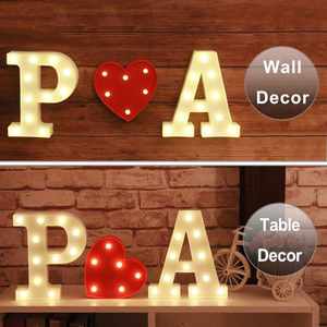 Lettres LED 3D très vendues, décorations de Noël, de la Saint-Valentin et de mariage, lumière blanche chaude, pour la maison, les fêtes, l'extérieur, 22 cm - Product Image 4