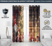 Rideaux occultants à 100% pour Noël, à œillets, logo personnalisé, imperméables, imprimés numériquement, arbre de Noël, rideaux thermiques, luxe moderne
