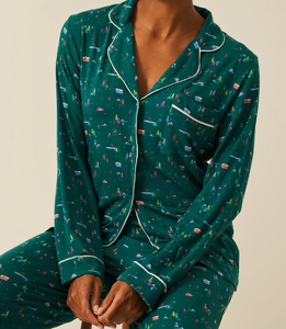 Ensemble de pyjamas en modal de luxe pour femmes, vêtements de nuit pour femmes, 2 pièces, manches longues, bordures, ensembles de pyjamas pour femmes, vêtements de nuit pour femmes - Product Image 2