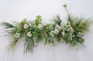 Camino de mesa de flores de seda verde de promesa, corredor de flores artificiales naturales, decoración de puerta de boda con musgo de tacto Real - Product Image 6