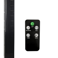 Kipas Lantai Menara Listrik 46 Inci Berwarna Hitam, Berpendingin Angin, Cerdas, Bertenaga, Harga Terjangkau, Senyap, Plastik, Dilengkapi Remote Control, Timer, 3 Kecepatan