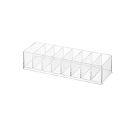 Boîte de rangement moderne en plastique transparent pour sachets de thé et capsules de café, avec couvercle anti-poussière, petit compartiment pour cartes et badges