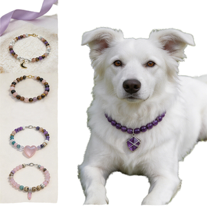 Collier en cristal de guérison pour chiens et chats 2026 - Design vintage élégant et durable, perles naturelles scintillantes, toutes saisons - Product Image 1