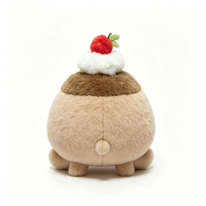 Peluche pudding personnalisée, peluche dessert, adorable animal en peluche en forme de nourriture, peluche pudding aux cerises, peluche pudding avec une cerise sur le dessus - Product Image 3