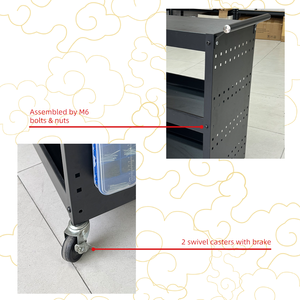 30\&quot; Iron Three-Layer <strong>Mobile</strong> <strong>Tool</strong> Trolley <strong>Cart</strong> with Side Peg Board for Garage <strong>Workshop</strong> Custom OEM Support - Product Image 3