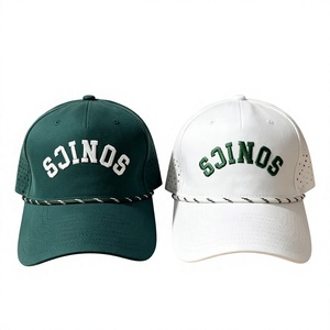 Casquettes de baseball sportives unisexe en nylon à 6 panneaux, ajustables, pour queue de cheval haute, avec logo brodé personnalisé, pour la vente en gros, toutes saisons - Product Image 5