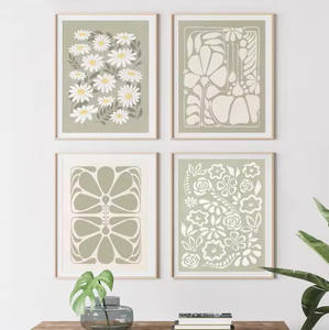 Peinture sur toile d'art mural abstrait minimaliste bohème, blocs de couleur, affiches et impressions modernes pour la décoration de la chambre à coucher et du salon - Product Image 1