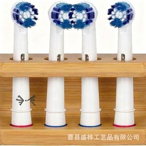 Wooden <b>Toothbrush</b> <b>Holder</b> Rectangular <b>Wall</b> <b>Mounted</b> Durable Bathroom Storage Rack For <b>Electric</b> <b>Toothbrush</b> Razor And Couple Use - Product Image 5