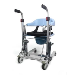 Silla de ruedas hidráulica con inodoro de transferencia de elevación de presión de pie para 150 kg