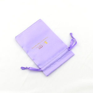 Sacs en satin de soie lisse personnalisés pour le rangement des perruques, sac anti-poussière à cordon, pochette en soie pour bijoux - Product Image 2
